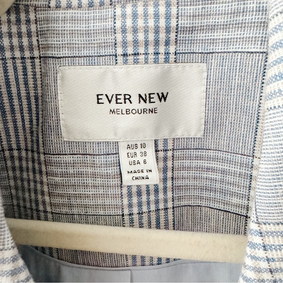 Ever New Light Gray Plaid Blazer with Gold Buttons - Picture 3 of 3